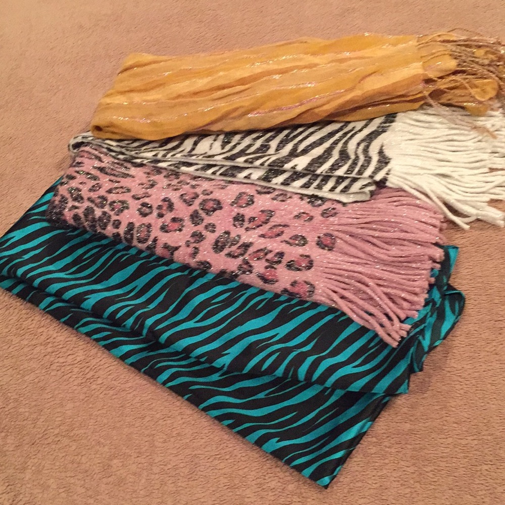 Four ladies/woman's or girls scarves